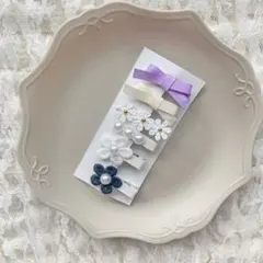 No.61♡ 6点セット　ベビークリップ　ヘアクリップ　ヘアピン　紫