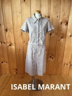 イザベルマラン/ワンピース/半袖/ひざ下丈/S/裏地付/コットン/花柄/インド製のサムネイル