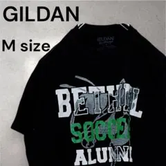 GILDAN US 古着 カレッジ風サッカートラフィックプリント Tシャツ M