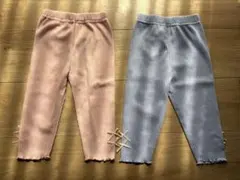 【美品】80サイズキッズズボンピンク ブルー 2枚セット