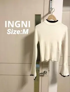 【お値下げ歓迎】 INGNIフレアスリーブ配色ニット