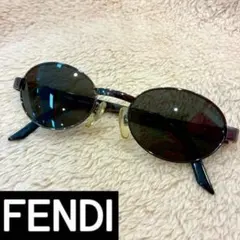 FENDI フェンディ サングラス SL7132 オーバル型 ブラック