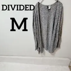 美品✨DIVIDED 【M】グレー 長袖カーディガン お出かけ　おしゃれ　通勤