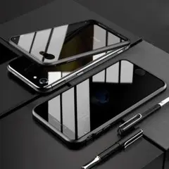 覗き見防止 iPhone7/8/SE ケース 赤両面ケース スマホケース