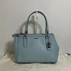 2512-263｜美品｜コーチ ハンドバッグ レザー ライトブルー