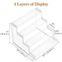 4段 クリアディスプレイ スタンドディスプレイ 収納棚 プラスチック