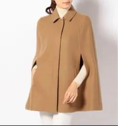 ベージュ ポンチョ ケープコート サイズS