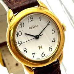 稼働・新品電池】SEIKO セイコー ノイエ 腕時計 オーバル ゴールド 青