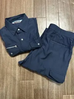ネイビー ワークシャツ・パンツセット