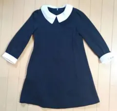 120 ネイビー ワンピース 両サイドポケット付　入学式　式典