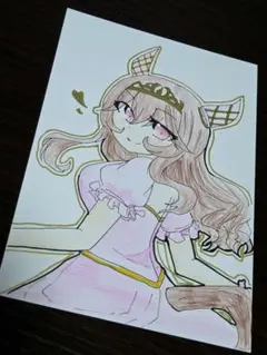 ウマ娘ジェンティルドンナ手描原画1点物ファンアートイラスト【おまけ