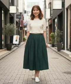 JOURNAL STANDARD LUXE コットンギャザーロングスカート M