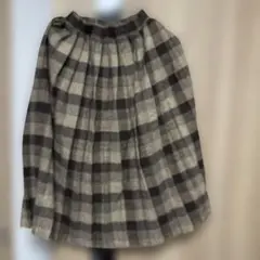 axesfemme チェックロングスカート　ブラウン