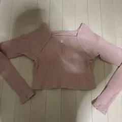 クロップド丈ピンク