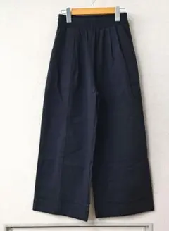 セール◆Colork◆裾折り返しワイドパンツ　ネイビー
