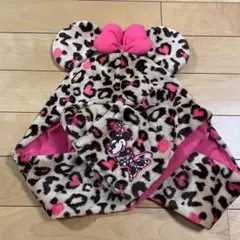 ディズニー マフラーキャップ ヒョウ柄 ミニー
