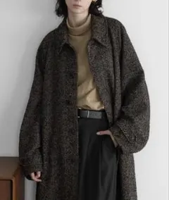 ブラウン ステンカラーコート