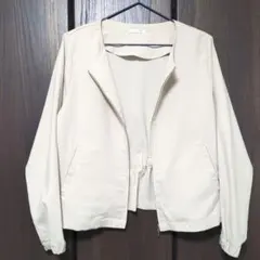 GLACIER ノーカラージャケット ベージュ M