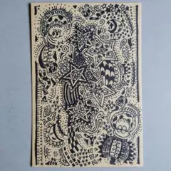 手描きペン抽象画 幾何学模様 モノクロ現代アートイラスト 原画 - メルカリ