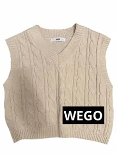 WEGO ケーブルニットベスト アイボリー F