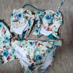 フラワープリント セパレート水着 9Mサイズ