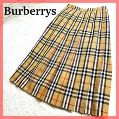 美品 バーバリーズ ノバチェック プリーツスカート ベージュ系 S