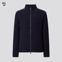 ユニクロ　フルジップセーター　ネイビー sサイズ