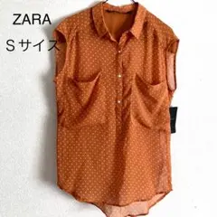 ZARA ザラ ブラウス ノースリーブ シースルー ドット