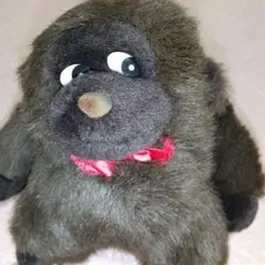 ゴリラぬいぐるみ 赤いリボン 昭和レトロのサムネイル