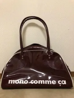 mono comme ca エナメル　バッグ　ブラウン　モノコムサ
