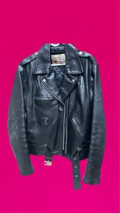 70s sears ダブルライダースジャケット　レザージャケット lenzip
