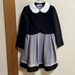 双子用】プティマイン フォーマル ネイビー プリーツドレス 130cm 