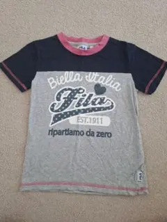 FILA キッズ Tシャツ グレー×ネイビー