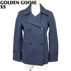 【美品】 GOLDEN GOOSE 長袖ダブルジャケット 襟着脱 XS ネイビーのサムネイル