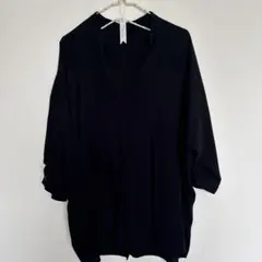 ブラック 五分袖シャツ M