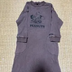 PEANUTS 長袖カットソー 100cm ブラウン