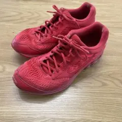 MIZUNO ウェーブライダー22 25.5cm レッド ランニングシューズ