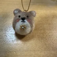 ハンドメイド 羊毛フェルト くま チャーム