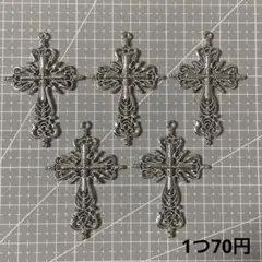 14. ハンドメイド パーツ 十字架 クロス シルバー