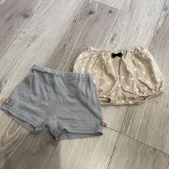 ショートパンツ　80 ドット柄　リボン　2枚セット