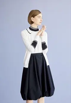 ふんわり 美品 FOXEY NEW YORK バルーンスカート　ブラック