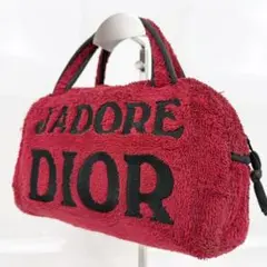 Dior ディオール ミニボストン ハンドバッグ パイル地 トロッター レッドのサムネイル