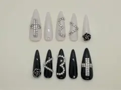 現品 ネイルチップ シズニルック クロム y2k 地雷系 サブカル 韓国 v3