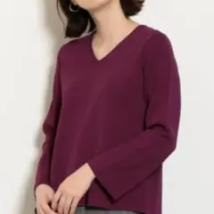 グリーンレーベルリラクシング☆ユナイテッドアローズ☆ワインレッドVネックニット