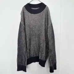 RAMIRAL 【M】 ストライプ ニットセーター 長袖 ビッグシルエット