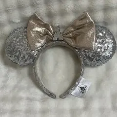 海外 ディズニー シンデレラ城 ラメ シルバー カチューシャ