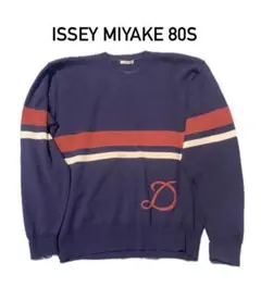 ISSEY MIYAKE MEN マルチカラーニット M ウール クルーネック イッセイミヤケ メンISSEY MIYAKEMEN パネル切替襟付きニットセーター