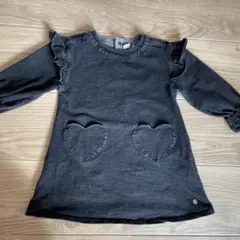 FRENCH Aming デニム風ダークグレー ワンピース　100