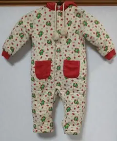 【値下げ】ロンパース フード付き イチゴ柄 サイズ90cm