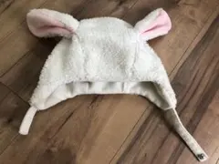 フリース耳付きベビー帽子